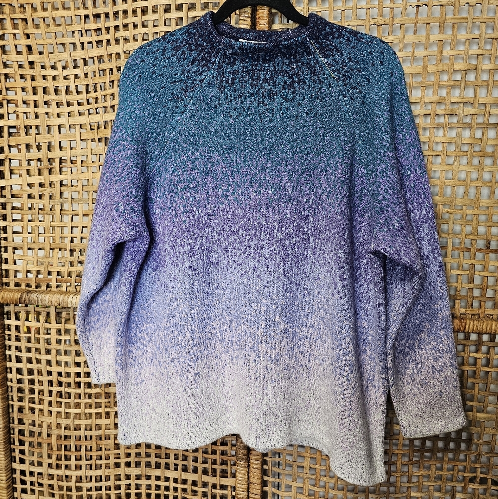 Coldwater Creak Blue and Purple Gradient Sweater - Picture 2 of 3